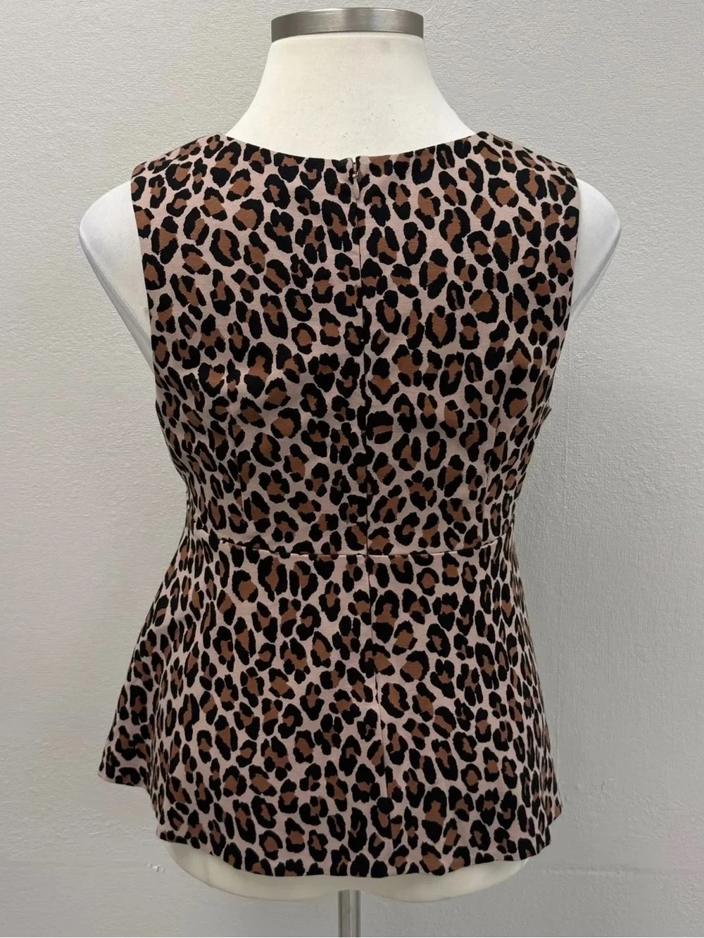 Kate Spade Brown & Black Spotted Leopard Bow Knot Top - Size 14